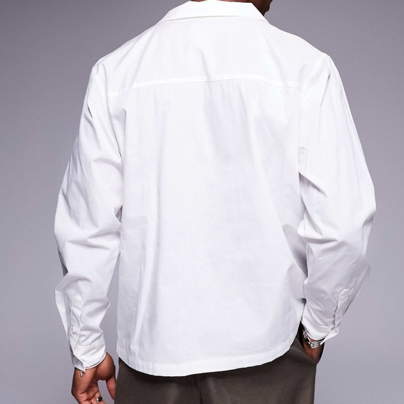 ASOS Men's Classic White Wrap Shirt - Picture 4 of 4